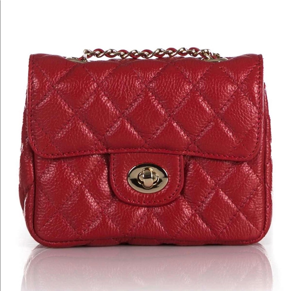 NWT Zenith Quilted Red Leather Mini Bag